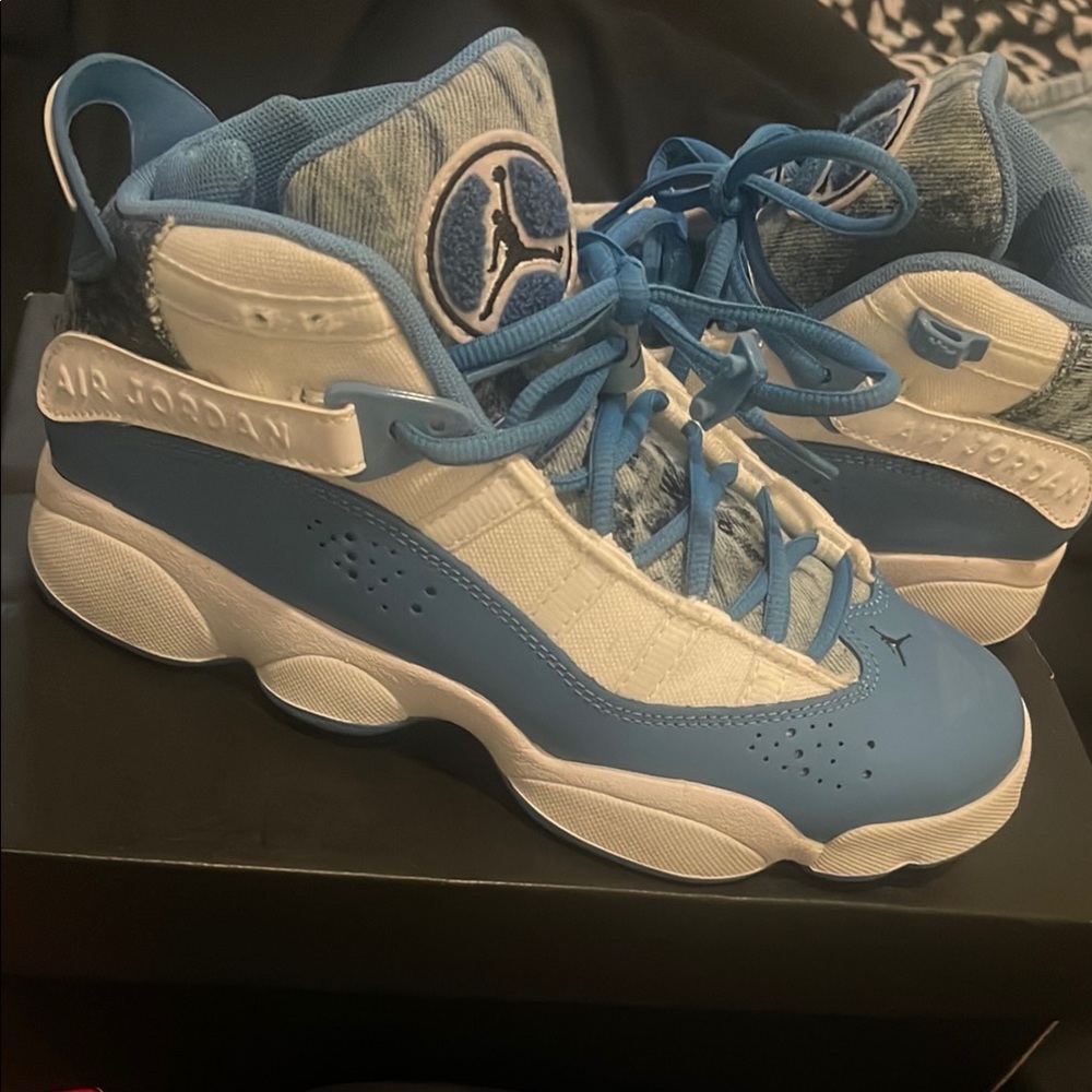 Air Jordan Blue and White Sneakers